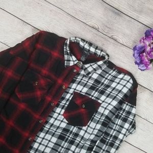 Two-Tone Plaid Shirt